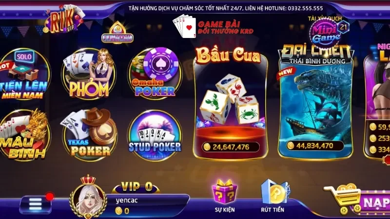 Hướng dẫn cách chọn trò chơi bầu cua trên hệ thống Rikvip