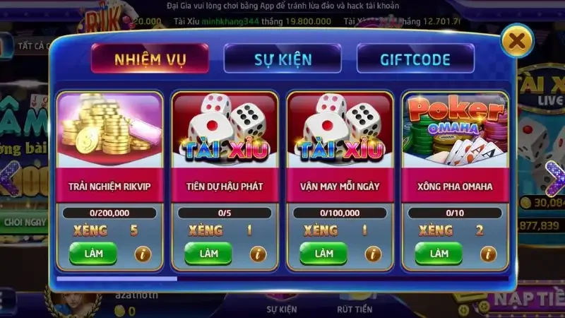Siêu nhiều nhiệm vụ qua các vòng chơi để anh em nhận thưởng
