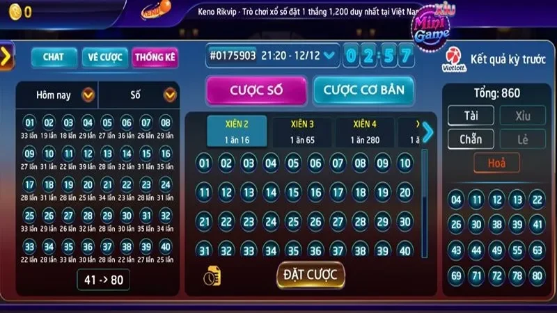 Một số bí kíp có thể giúp bạn thắng lớn khi chơi Vietlott Keno xổ số tự chọn Rikvip